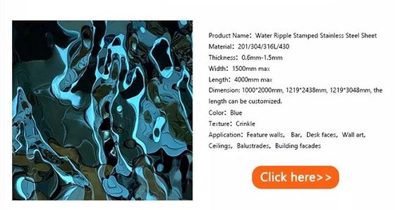 201 304 316 plaque d'acier inoxydable d'ondulation de l'eau avec des trous Feuille emboutie