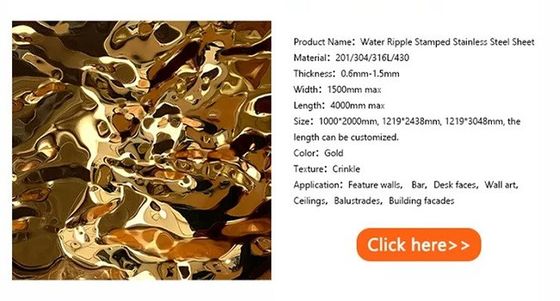 201 304 316 plaque d'acier inoxydable d'ondulation de l'eau avec des trous Feuille emboutie