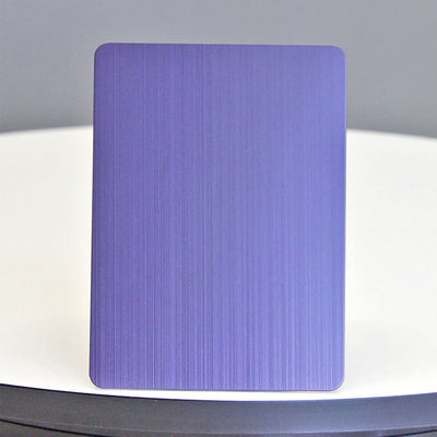Plaque en acier inoxydable brossé PVD couche de couleur violette 304 plaque de coiffure en acier inoxydable