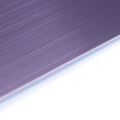Plaque en acier inoxydable brossé PVD couche de couleur violette 304 plaque de coiffure en acier inoxydable