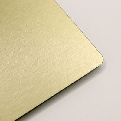 Feuille en bronze balayée par or d'acier inoxydable de délié pour la décoration de construction AISI 201 430 plat de la catégorie solides solubles