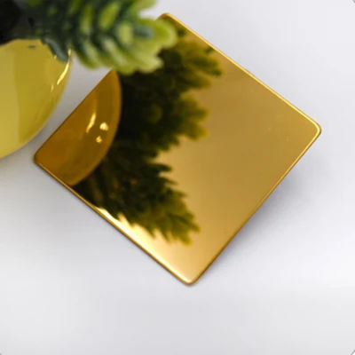 La couleur titanique d'or a enduit la finition de miroir de feuille d'acier inoxydable adaptent la taille aux besoins du client