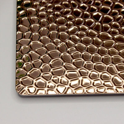 Feuille de Decorateive de mur de plaque d'acier de Rose Gold Honeycomb Stamped Stainless