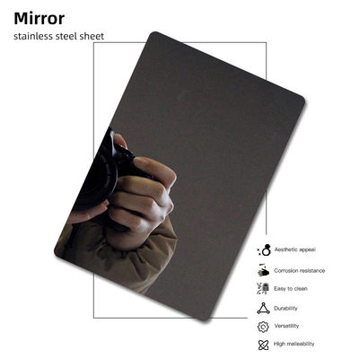 Plaque d'acier inoxydable de finition miroir noir pour l' intérieur et extérieur Plaque d'acier inoxydable décoratif
