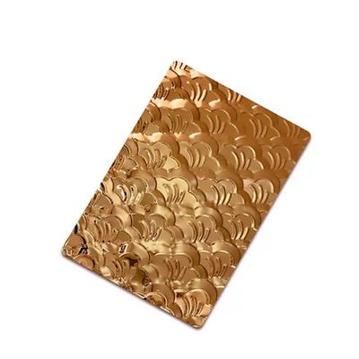 1.5 mm épaisseur feuille d'acier inoxydable doré 4 * 8 ft motif de sculpture finition en relief