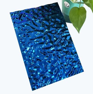 Fabricants de tôles en acier inoxydable couleurs de revêtement pvd bleu saphir petite tôle ondulée d'eau en acier inoxydable