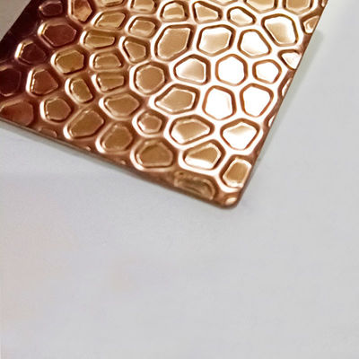 AISI 304 316 PVD rose or faisceau de miel à motifs plaque de texture en acier inoxydable feuille