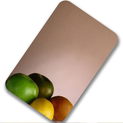 Miroir 202 304 430 4X8 Rose Gold Color décoratif de feuille d'acier inoxydable d'Aisi