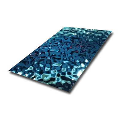 plat de plafond embouti par miroir d'acier inoxydable d'ondulation de l'eau de la feuille 0.5mm de l'acier inoxydable 8K