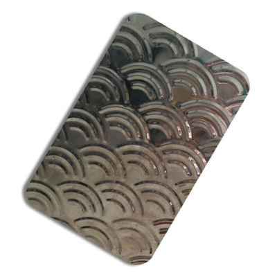 Feuille décorative emboutie par 304 en métal de panneau d'acier inoxydable de vague d'eau