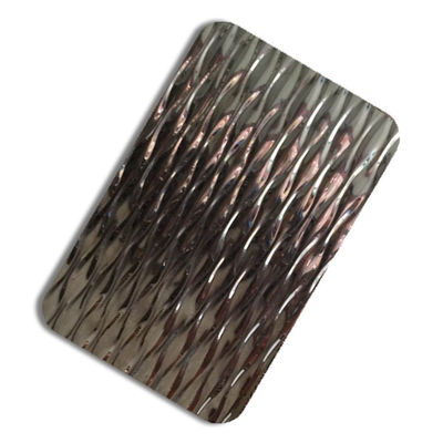 Feuille décorative emboutie par 304 en métal de panneau d'acier inoxydable de vague d'eau