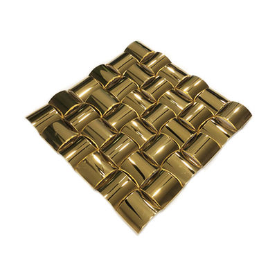 métal 30X30MM de tuile de mosaïque d'acier inoxydable d'or de miroir de forme de la voûte 3D
