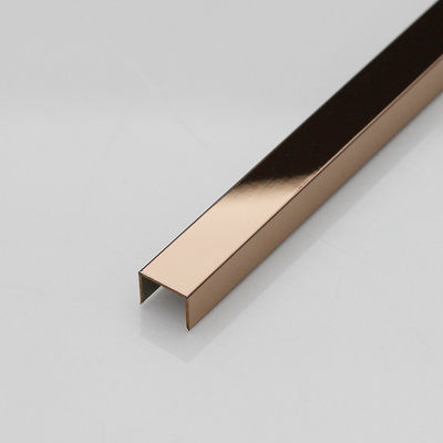 0.24-2mm 316 la couleur solides solubles du miroir PVD couvrent de tuiles pour équilibrer le bord en U de frontière de tuile d'acier inoxydable