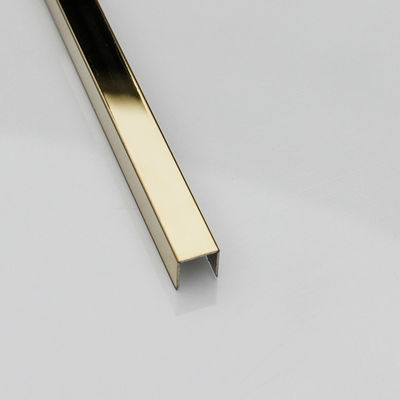 0.24-2mm 316 la couleur solides solubles du miroir PVD couvrent de tuiles pour équilibrer le bord en U de frontière de tuile d'acier inoxydable