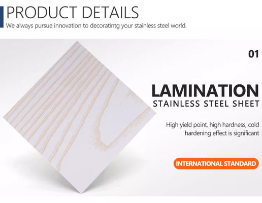 Plats décoratifs de la stratification de feuille d'acier inoxydable de grain de film en bois de PVC solides solubles