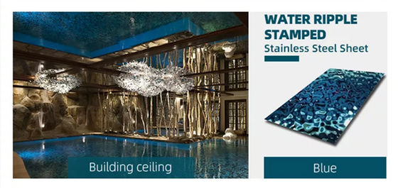 Bon prix 201 304 316 plaque d'acier inoxydable d'ondulation de l'eau avec des trous Feuille emboutie en ligne