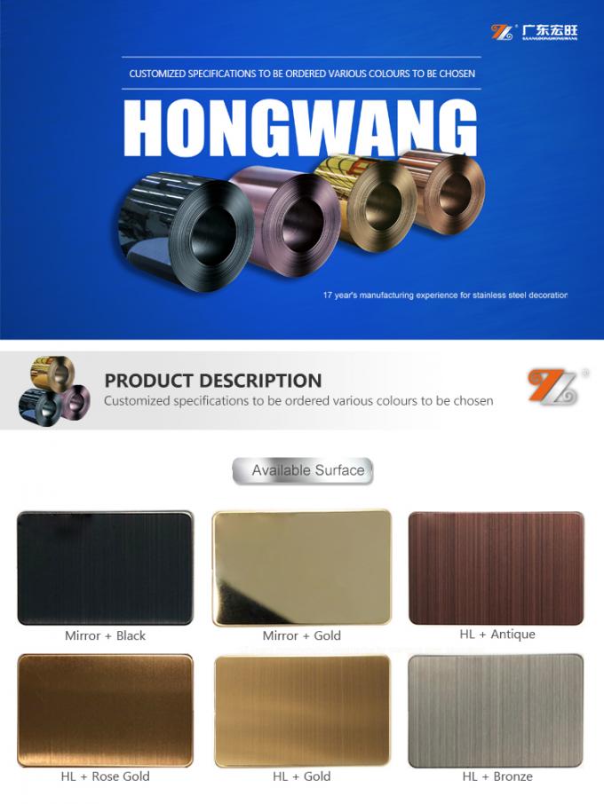 Produits nouveaux 201 feuille d'acier inoxydable de délié d'or de couleur d'épaisseur de 304 0.5mm/fabricant de bobine en Chine
