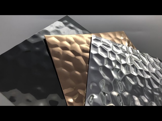 Vidéos d'entreprise Environ Water Ripple Stainless Steel Plate 3d Design Hammer Panel Decorative Stainless Steel Sheet 4x8