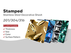 Personnalisé 201 304 316 PVD Décoration Plaque métallique Stampage en acier inoxydable