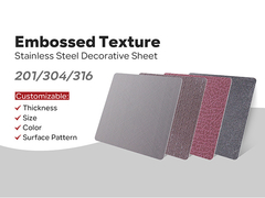 Plaque de textures en acier inoxydable en relief personnalisée 201 304 316 Plaque métallique de décoration PVD