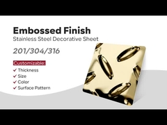 201 304 Couleur dorée revêtue de 3 mm 2 mm Surface d'estampage anti-déroute Plaque à carreaux en acier inoxydable